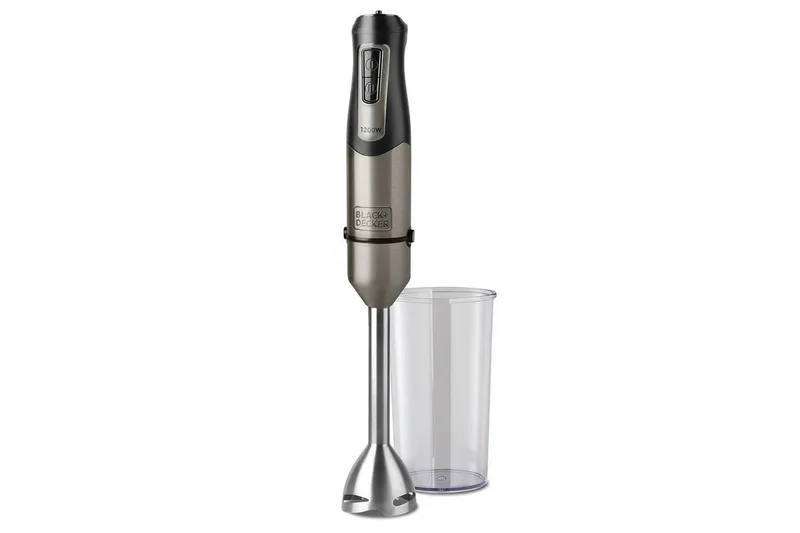 Stavblender Black+Decker 1200W Børstet Stål, Sølv