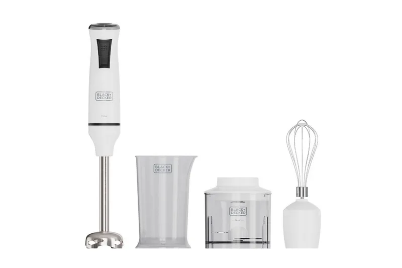 Stavblendersæt Black+Decker 750W Hvid, Hvid