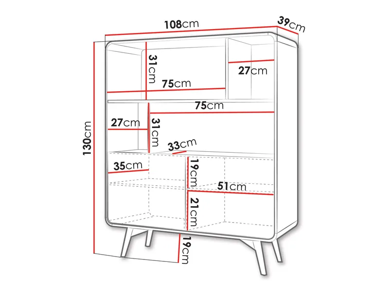 Corvan Bogreol 130 cm - Opbevaring - Hylder & Reoler - Bogreol