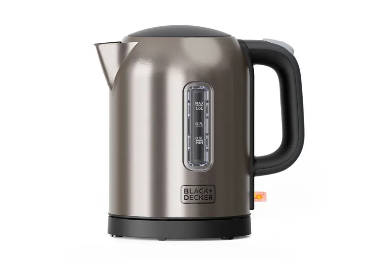 Elkedel Black+Decker 2200W 1L Børstet stål, Sølv