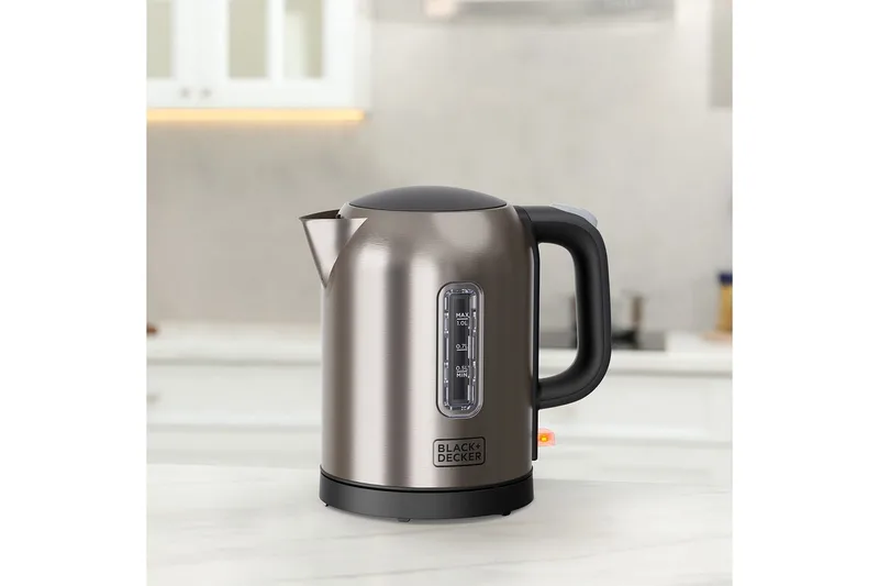 Elkedel Black+Decker 2200W 1L Børstet stål - Sølv - Husholdning - Madlavning & Bagning - Køkkenudstyr