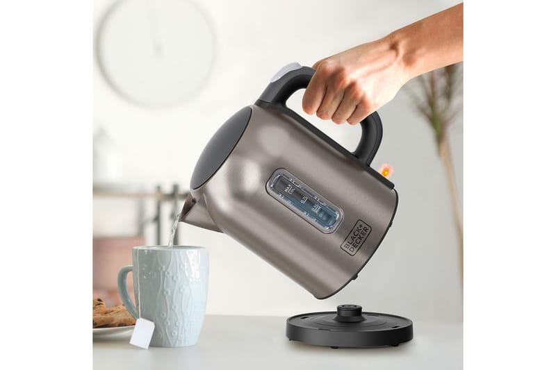 Elkedel Black+Decker 2200W 1L Børstet Stål - Sølv - Husholdning - Madlavning & Bagning - Køkkenudstyr