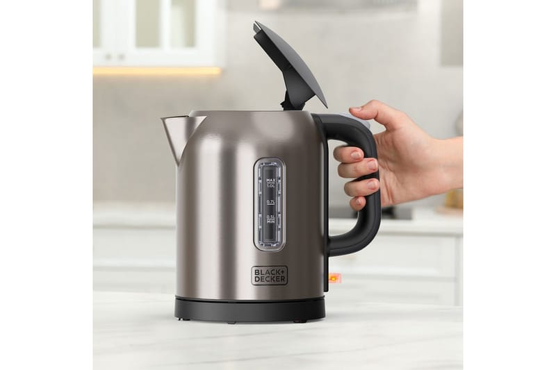 Elkedel Black+Decker 2200W 1L Børstet stål - Sølv - Husholdning - Madlavning & Bagning - Køkkenudstyr