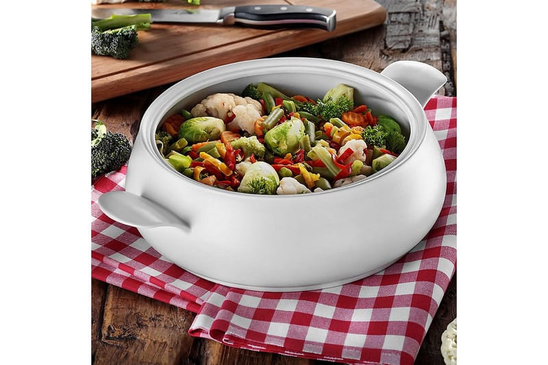 Adine Støbejernsgryde 31x22 cm, Porcelæn/Hvid