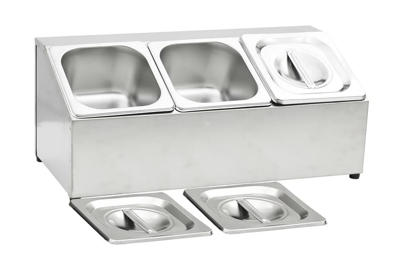 Gastronorm Beholder Med 3 Gn 1/6-Beholdere Rustfrit Stål - Husholdning - Madlavning & Bagning - Gryder og kasseroller