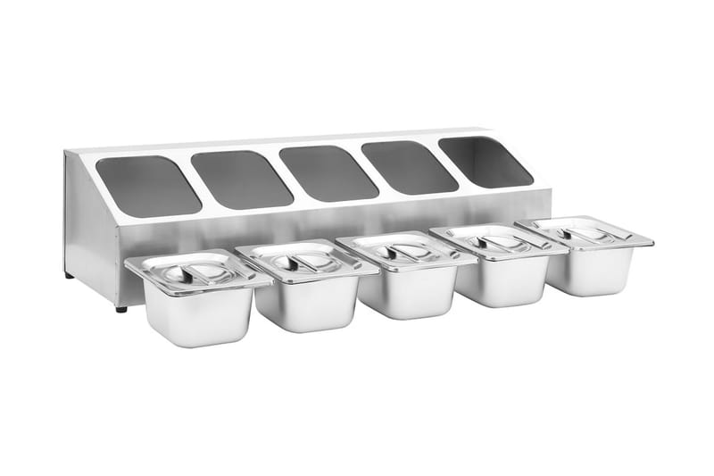 Gastronorm Beholder Med 5 Gn 1/6-Beholdere Rustfrit Stål - Husholdning - Madlavning & Bagning - Gryder og kasseroller