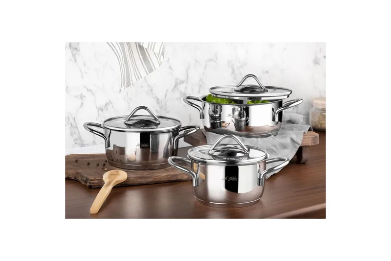 Pottesæt (6 stykker) Nymora Sølv - Sølv - Husholdning - Madlavning & Bagning - Gryder og kasseroller - Gryder