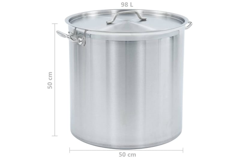 suppegryde 98 l 50 x 50 cm rustfrit stål - Sølv - Gryder og kasseroller - Kaseroller