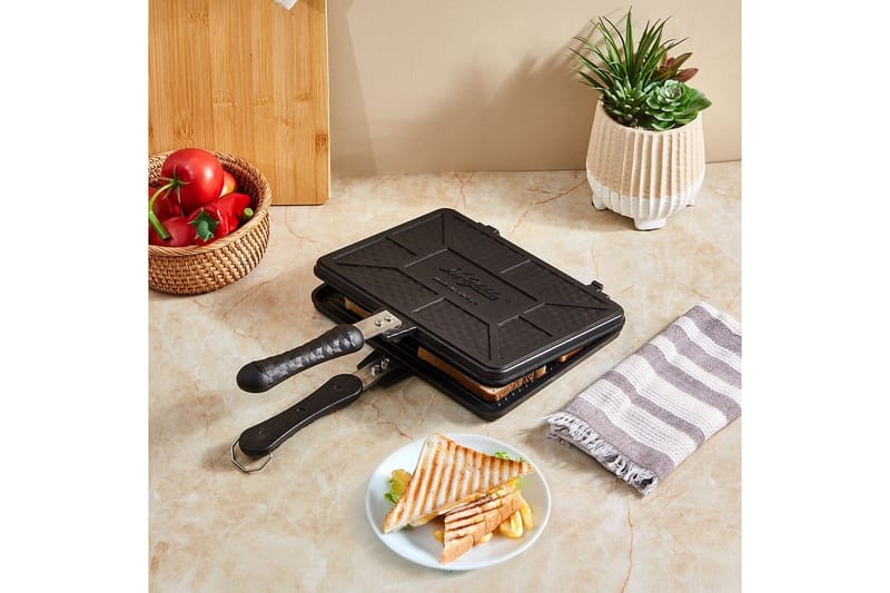 Hånd-sandwich maker Ironfell Sort - Sort - Husholdning - Madlavning & Bagning - Køkkenudstyr