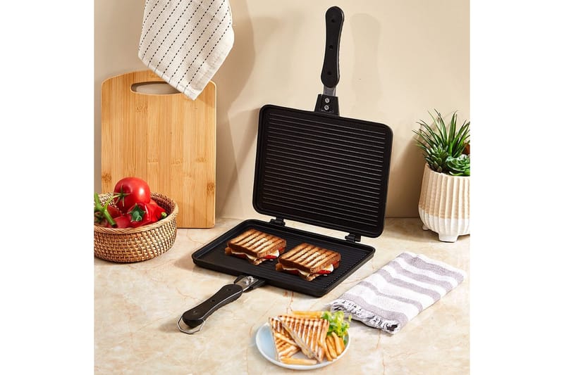 Hånd-sandwich maker Ironfell Sort - Sort - Husholdning - Madlavning & Bagning - Køkkenudstyr