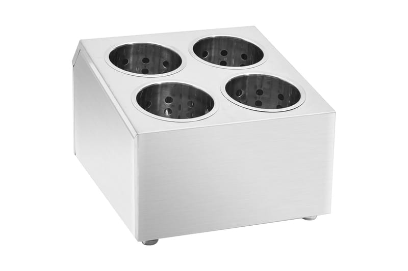 Bestikholder 4 Rum Firkantet Rustfrit Stål - Husholdning - Madlavning & Bagning - Køkkenudstyr