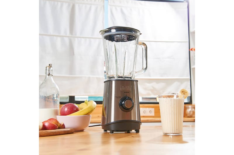 Blender Black+Decker 800W 1,5L Børstet Stål - Grå - Husholdning - Madlavning & Bagning - Køkkenudstyr