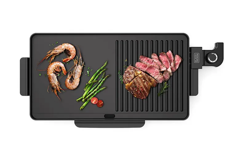 Bordgrill Black+Decker Platt 2200W Sort - Sort - Husholdning - Madlavning & Bagning - Køkkenudstyr