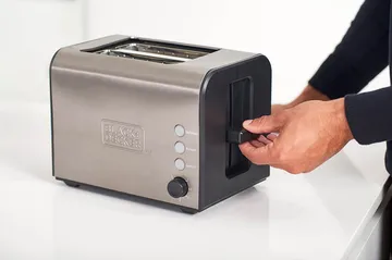 Brødrister Black+Decker 2 Slots Børstet Stål - Grå - Husholdning - Madlavning & Bagning - Køkkenudstyr