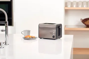 Brødrister Black+Decker 2 Slots Børstet Stål - Grå - Husholdning - Madlavning & Bagning - Køkkenudstyr