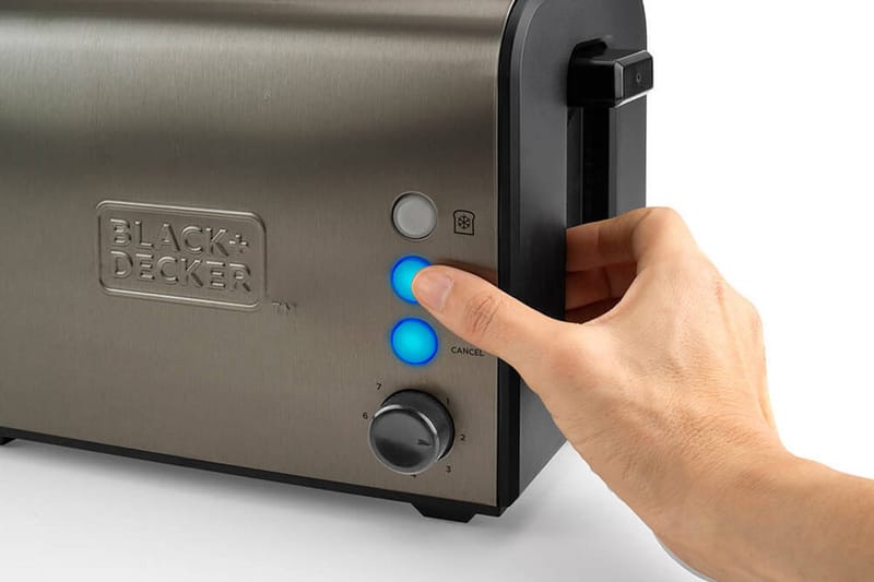 Brødrister Black+Decker 2 Slots Børstet Stål - Grå - Husholdning - Madlavning & Bagning - Køkkenudstyr