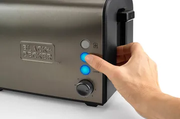 Brødrister Black+Decker 2 Slots Børstet Stål - Grå - Husholdning - Madlavning & Bagning - Køkkenudstyr