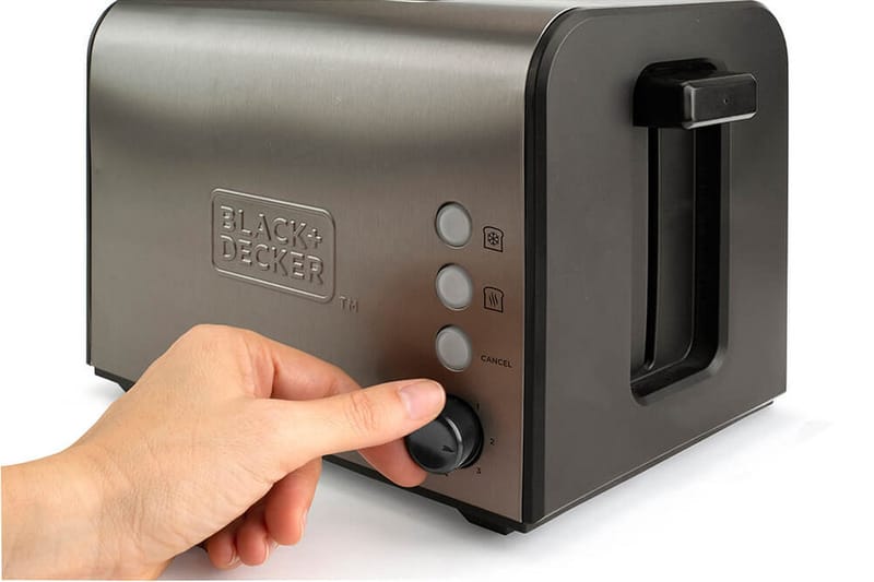 Brødrister Black+Decker 2 Slots Børstet Stål - Grå - Husholdning - Madlavning & Bagning - Køkkenudstyr