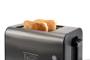 Brødrister Black+Decker 2 Slots Børstet Stål - Grå - Husholdning - Madlavning & Bagning - Køkkenudstyr