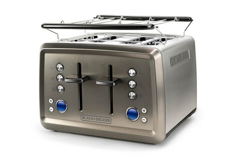 Brødrister Black+Decker 4 rum 1960W børstet stål - Grå - Husholdning - Madlavning & Bagning - Køkkenudstyr