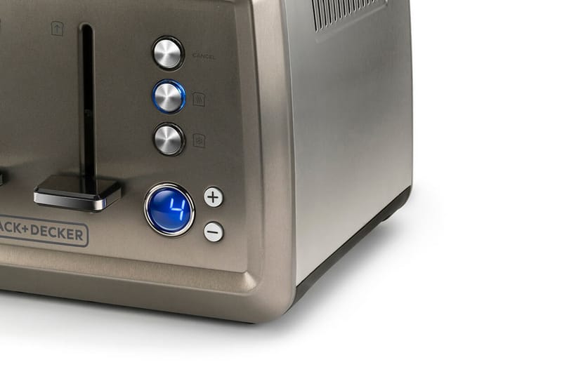 Brødrister Black+Decker 4 rum 1960W børstet stål - Grå - Husholdning - Madlavning & Bagning - Køkkenudstyr
