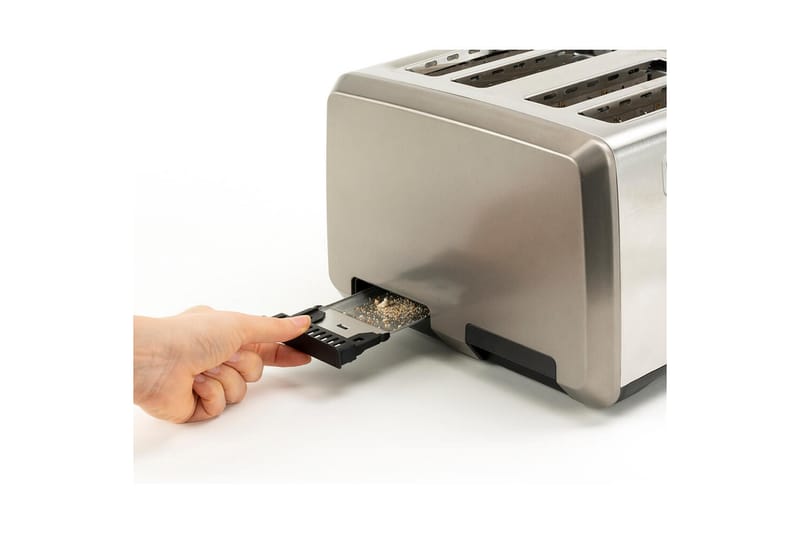 Brødrister Black+Decker 4 rum 1960W børstet stål - Grå - Husholdning - Madlavning & Bagning - Køkkenudstyr