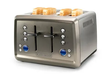 Brødrister Black+Decker 4 rum 1960W børstet stål - Grå - Husholdning - Madlavning & Bagning - Køkkenudstyr