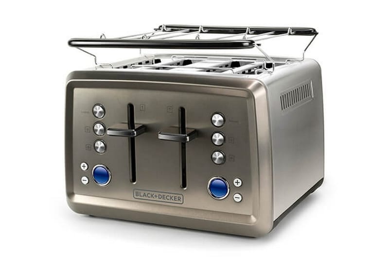 Brødrister Black+Decker 4 rum 1960W børstet stål - Grå - Husholdning - Madlavning & Bagning - Køkkenudstyr