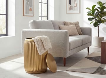 Carvik rundt sidebord i metal med aftagelig bordplade - guld - Husholdning - Madlavning & Bagning - Køkkenudstyr - Dåser & syltetøjsglas