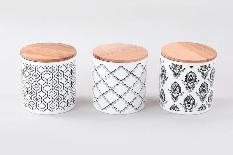 Opbevaringskasser 6 stk, Hvid/Sort