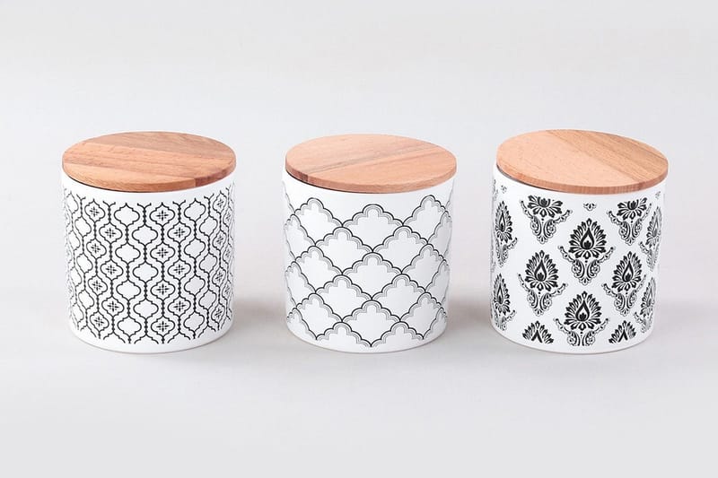 Opbevaringskasser 6 stk, Hvid/Sort