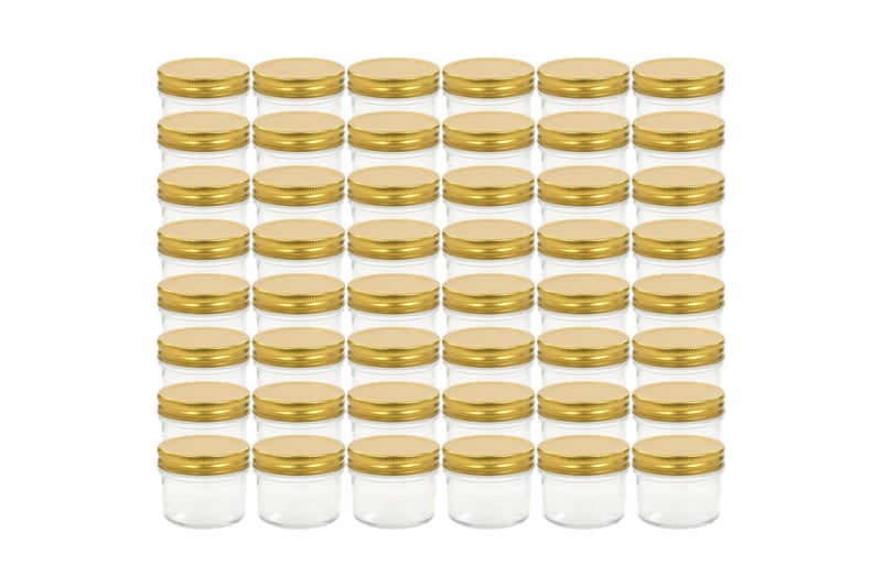 Syltetøjsglas 48 Stk. Med Guldfarvet Låg 110 Ml - Guld - Opbevaringsbøtte - Opbevaring til småting - Dåser & syltetøjsglas