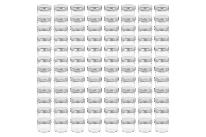 Syltetøjsglas 96 Stk. Med Sølvfarvet Låg 110 Ml - Sølv - Husholdning - Madlavning & Bagning - Køkkenudstyr - Dåser & syltetøjsglas