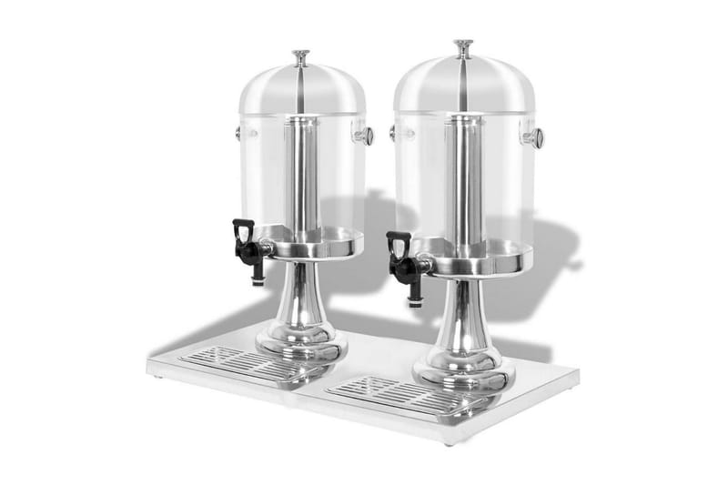 Dobbeltjuicedispenser Rustfrit Stål 2 X 8 L - Sølv - Husholdning - Madlavning & Bagning - Køkkenudstyr - Øvrige køkkenredskaber
