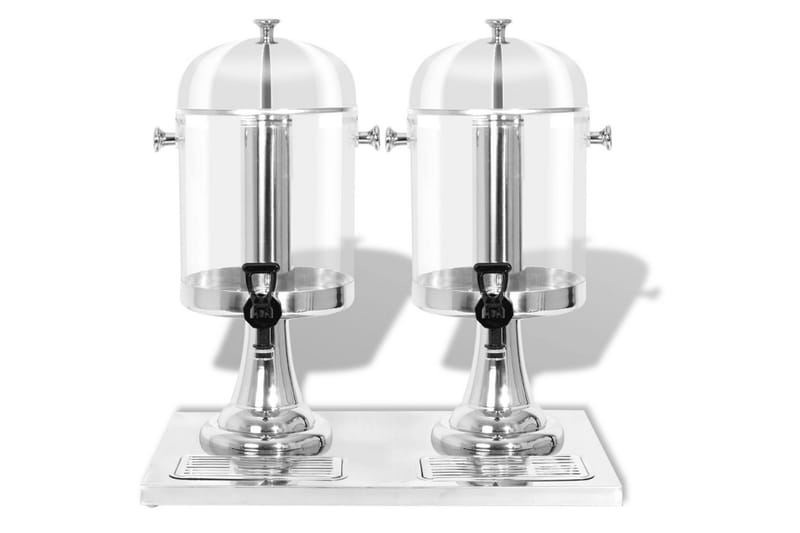 Dobbeltjuicedispenser Rustfrit Stål 2 X 8 L - Sølv - Husholdning - Madlavning & Bagning - Køkkenudstyr - Øvrige køkkenredskaber