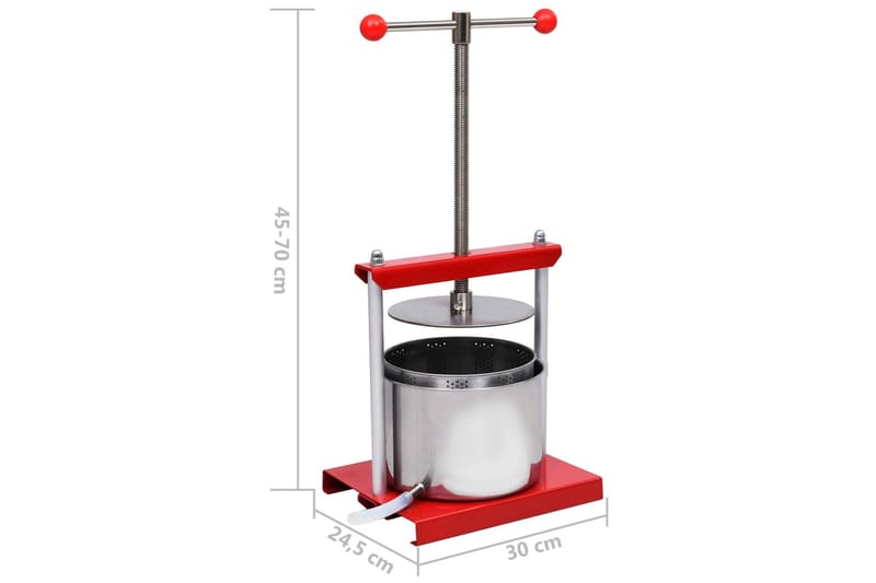 Frugt- Og Vinpresser 6 L Rustfrit Stål - Husholdning - Madlavning & Bagning - Køkkenudstyr