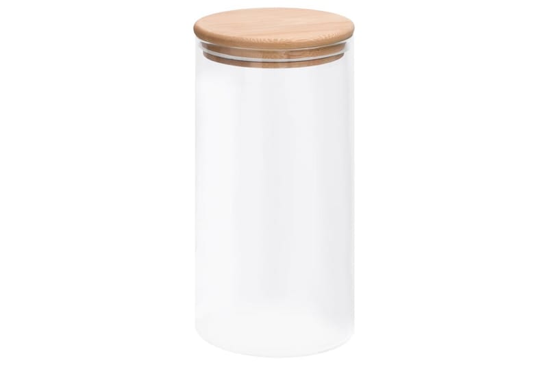 opbevaringsglas med bambuslåg 4 stk. 1200 ml - gennemsigtig - Husholdning - Madlavning & Bagning - Køkkenudstyr - Dåser & syltetøjsglas