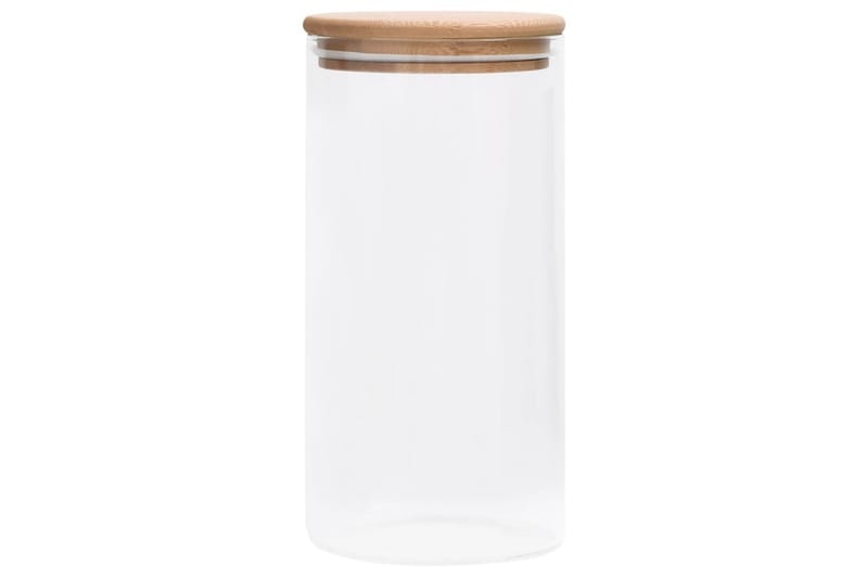 opbevaringsglas med bambuslåg 4 stk. 1200 ml - gennemsigtig - Husholdning - Madlavning & Bagning - Køkkenudstyr - Dåser & syltetøjsglas