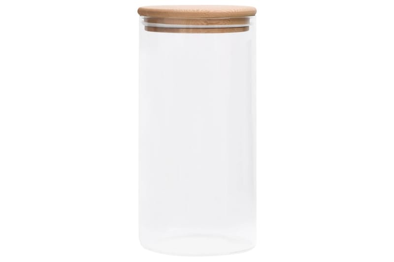 opbevaringsglas med bambuslåg 4 stk. 1200 ml - gennemsigtig - Opbevaringsbøtte - Opbevaring til småting - Dåser & syltetøjsglas