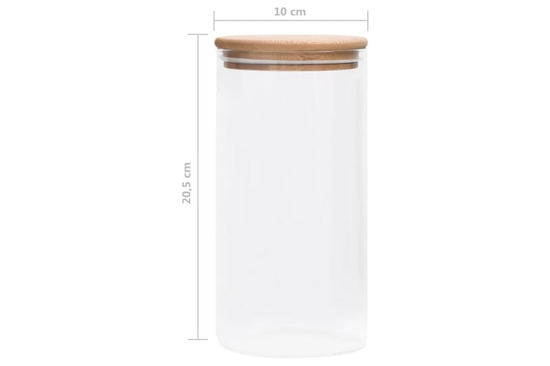 opbevaringsglas med bambuslåg 4 stk. 1200 ml - gennemsigtig - Husholdning - Madlavning & Bagning - Køkkenudstyr - Dåser & syltetøjsglas
