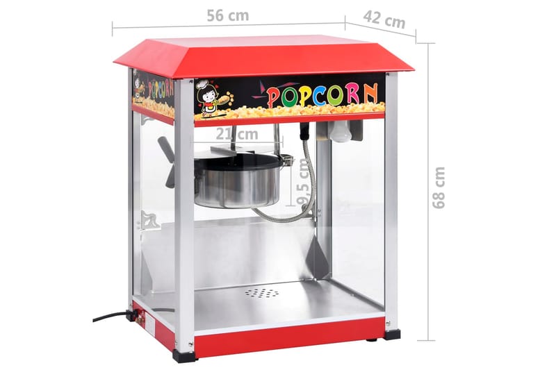 Popcornmaskine Med Teflongryde 1400 W - Husholdning - Madlavning & Bagning - Køkkenudstyr