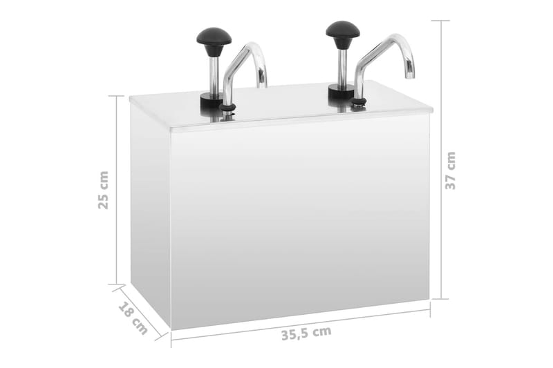 Saucedispenser 2 X 3,5 L Rustfrit Stål - Husholdning - Madlavning & Bagning - Køkkenudstyr - Småt køkkenopbevaring