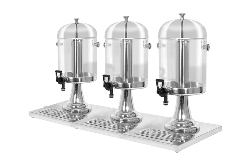 Tripeljuicedispenser Rustfrit Stål 3 X 8 L - Sølv - Husholdning - Madlavning & Bagning - Køkkenudstyr - Øvrige køkkenredskaber