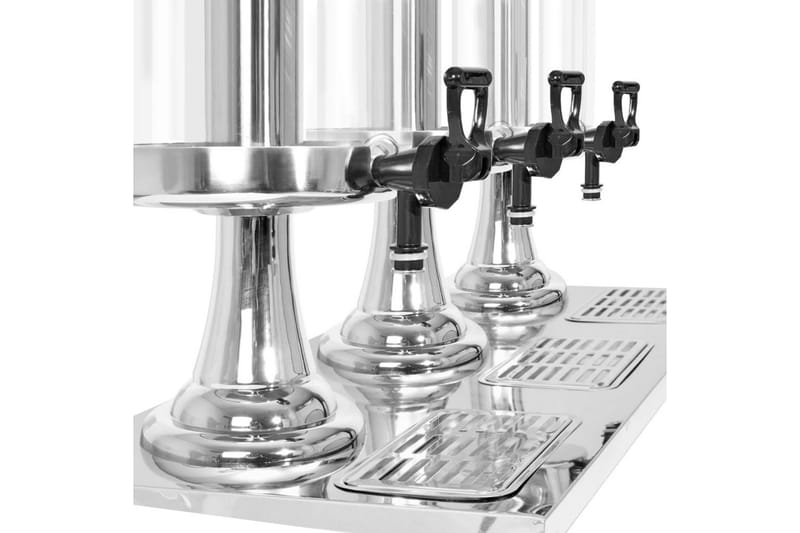 Tripeljuicedispenser Rustfrit Stål 3 X 8 L - Sølv - Husholdning - Madlavning & Bagning - Køkkenudstyr - Øvrige køkkenredskaber
