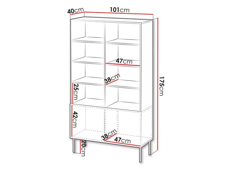 Rynlin Bogreol 175 cm - Husholdning - Madlavning & Bagning - Køkkenudstyr