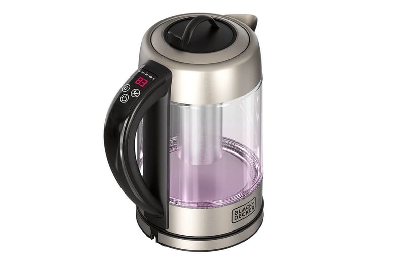 Vandkoger Black+Decker i Glas med Te-filter 1.7L - Sølv - Husholdning - Madlavning & Bagning - Køkkenudstyr