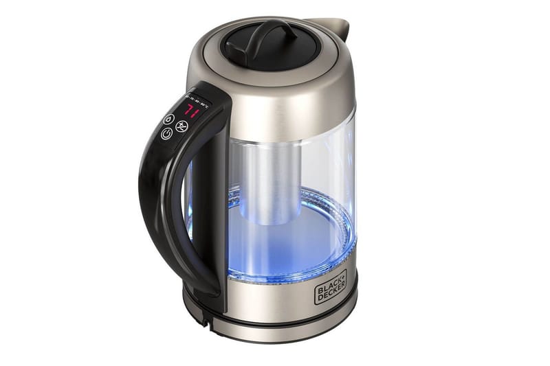 Vandkoger Black+Decker i Glas med Te-filter 1.7L - Sølv - Husholdning - Madlavning & Bagning - Køkkenudstyr