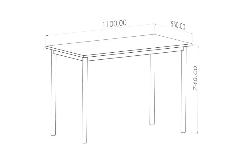Viva Skrivebord 110 cm - Eg/Sort - Møbler - Borde - Kontorbord - Skrivebord