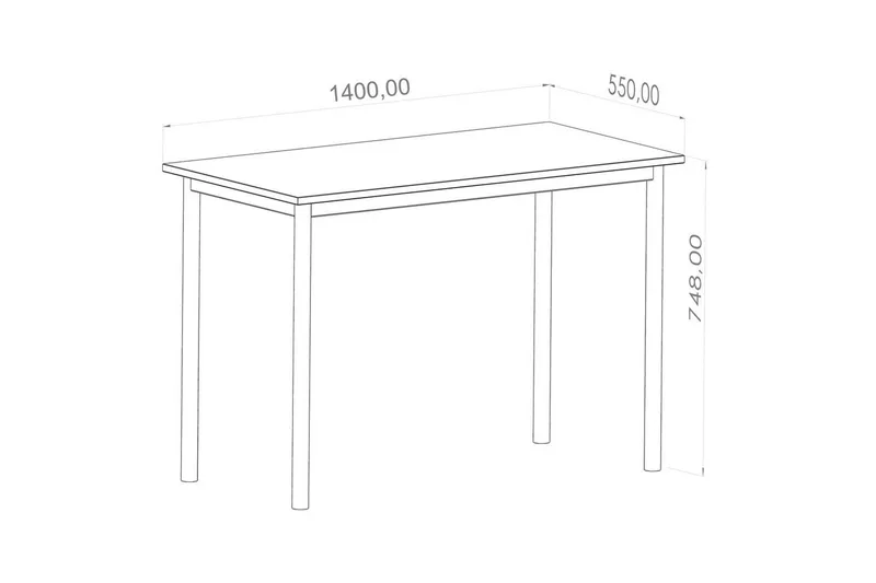 Viva Skrivebord 140 cm - Eg/Sort - Møbler - Borde - Kontorbord - Skrivebord