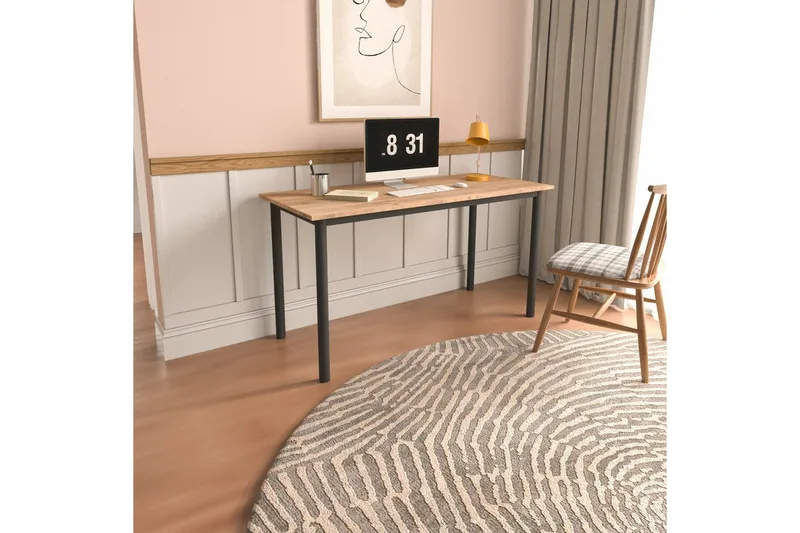 Viva Skrivebord 140 cm - Eg/Sort - Møbler - Borde - Kontorbord - Skrivebord